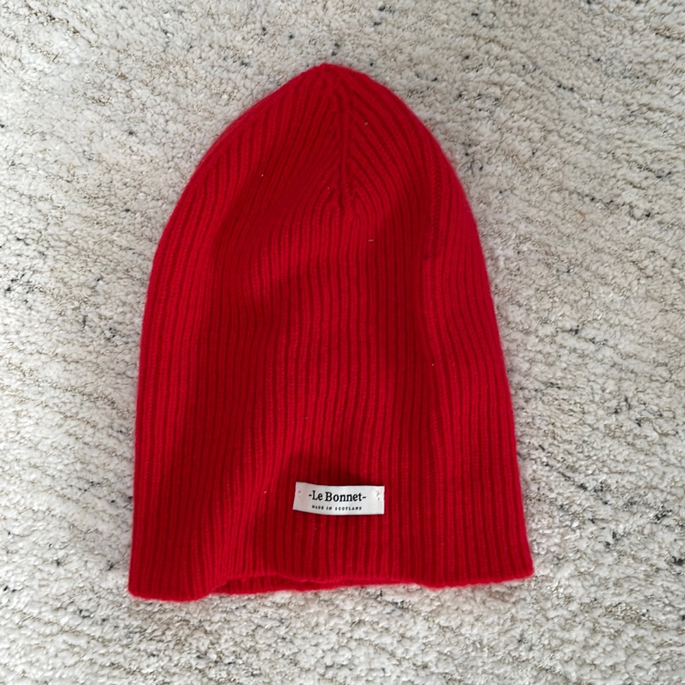 Le bonnet beanie - poppy red wool